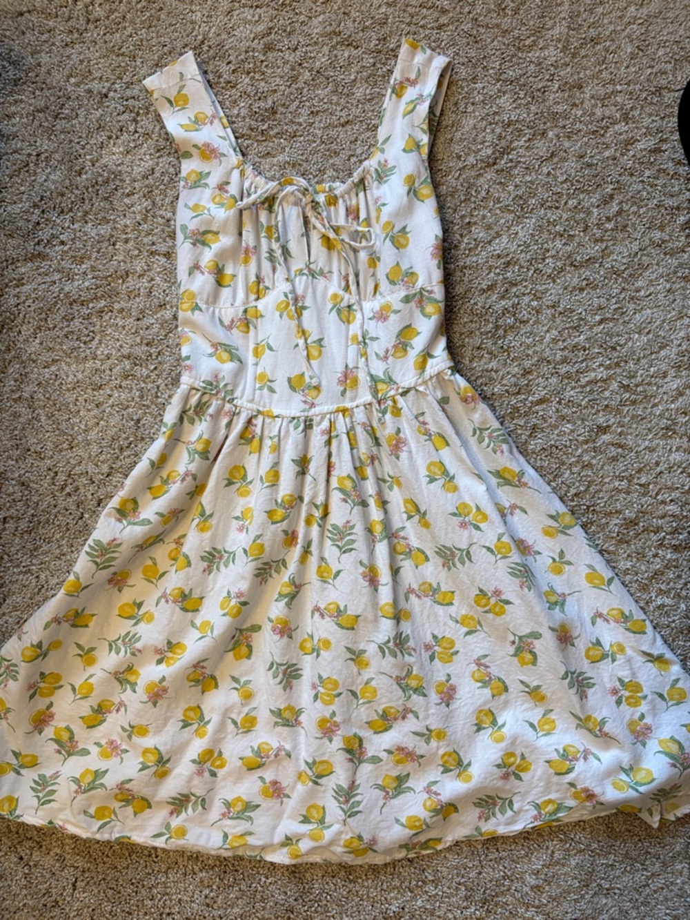 Jessica Simpson White Sundress with Yellow Lemon Print